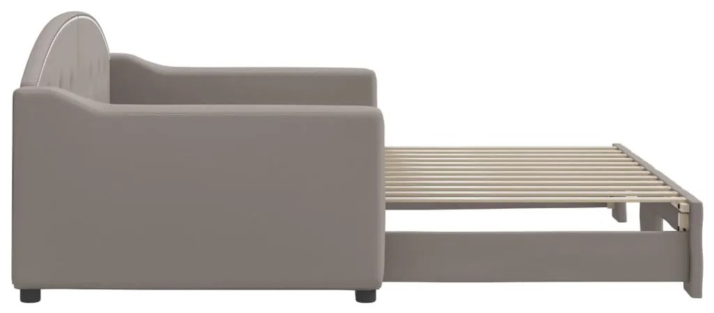 Sofá-cama com gavetão 90x200 cm tecido cinzento-acastanhado