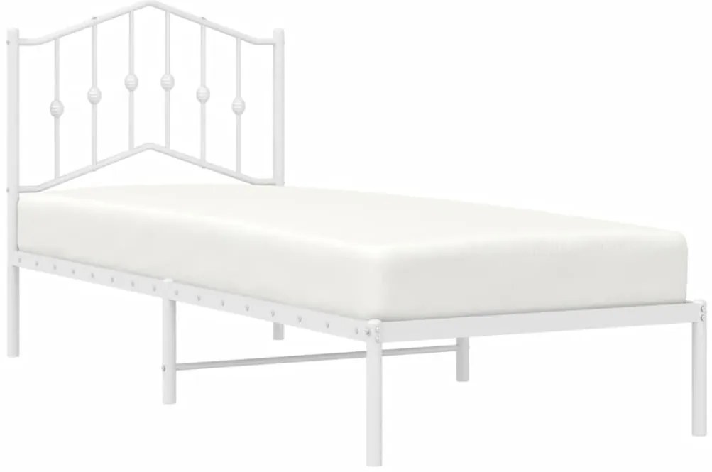 Estrutura de cama com cabeceira 90x200 cm metal branco
