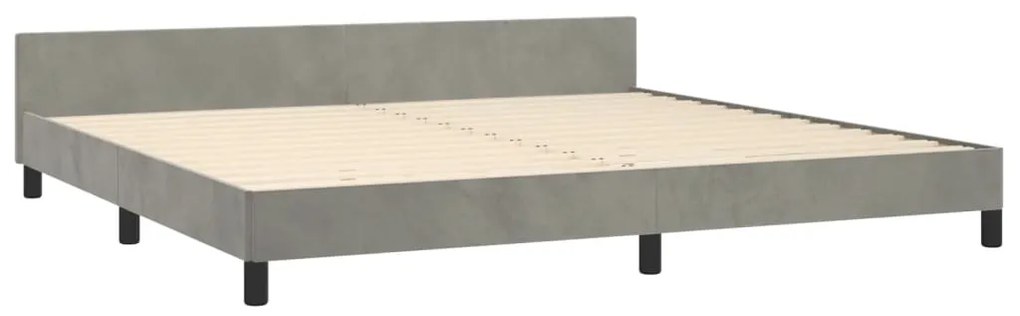 Estrutura de cama sem colchão 200x200 cm veludo cinzento-claro