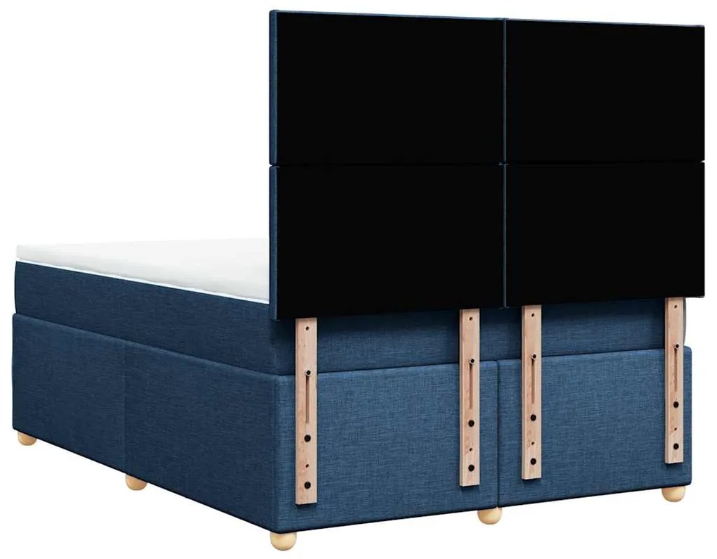 Cama com molas/colchão 140x190 cm tecido azul