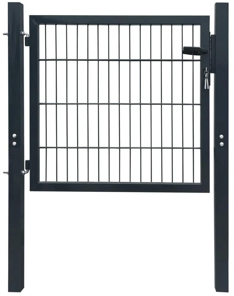 141740 vidaXL Portão de cerca (individual) 2D 106x130 cm antracite