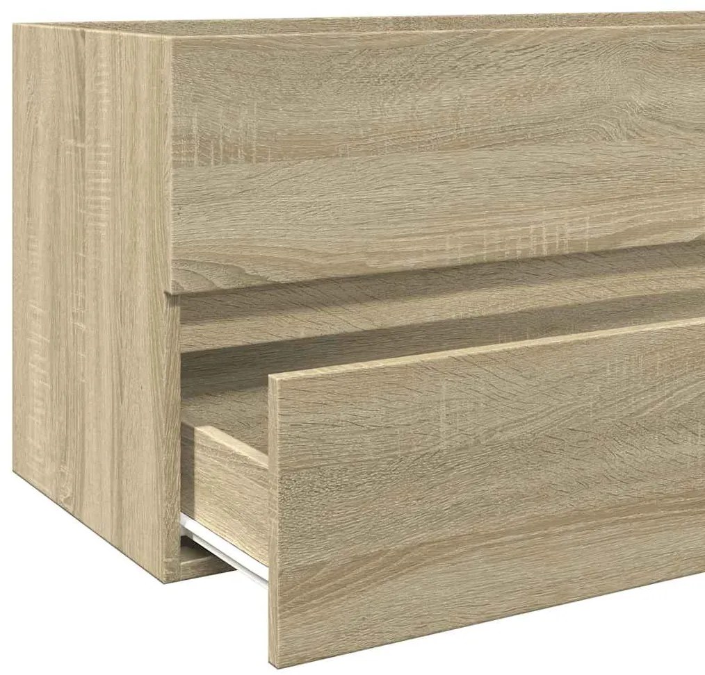 Armário de casa de banho com espelho 80x38,5x45 cm cor sonoma