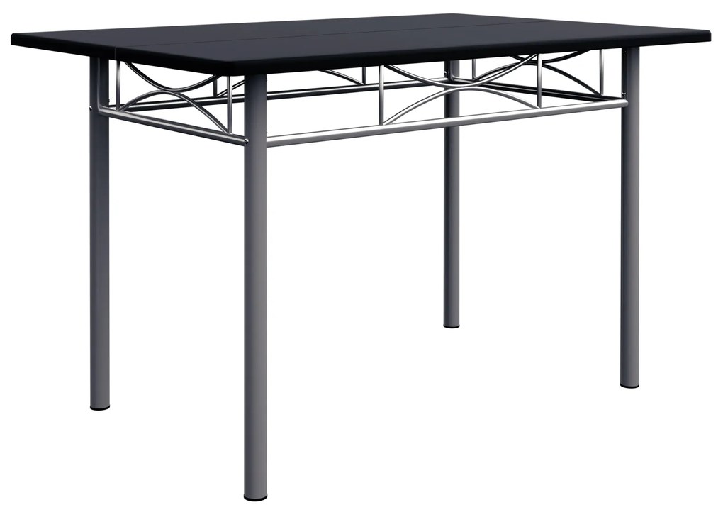 Conjunto de jantar com mesa e 4 cadeiras Paul 5 peças em Preto