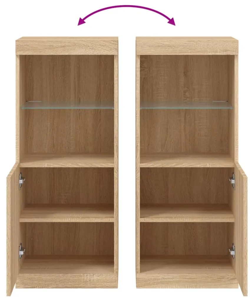 Aparador com luzes LED 41x37x100 cm carvalho sonoma