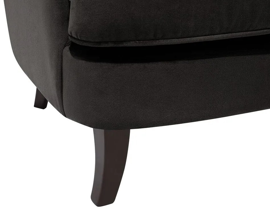 Poltrona em veludo preto VIBORG II Beliani