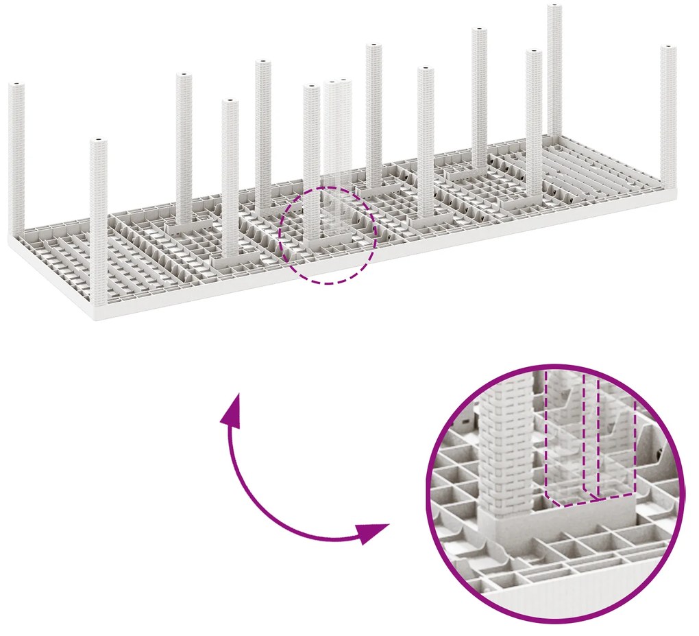 Conjunto de Jantar vidaXL de 13 Peças com Almofadas Branca em Vime Sin