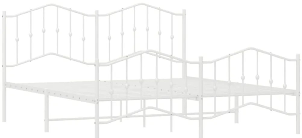 Estrutura de cama com cabeceira e pés 160x200 cm metal branco