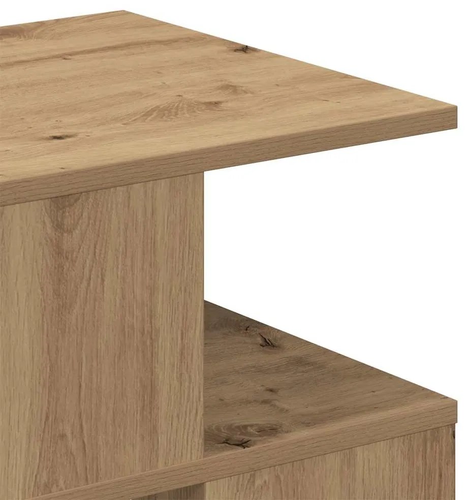 Mesa de Apoio vidaXL Artisan Carvalho 40x40x40 cm Madeira de Engenhari