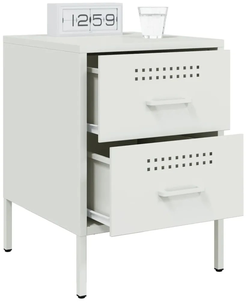 Mesa de cabeceira 36x39x50,5 cm aço branco