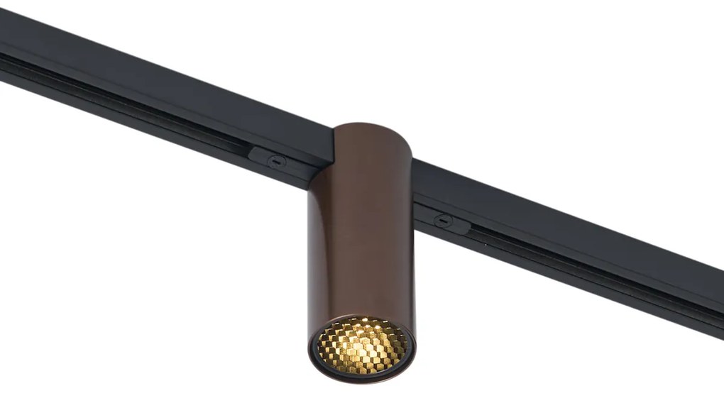 Foco moderno bronze escuro para sistema de calhas monofásico GU10 35mm - Slimline Nubee Honey Moderno