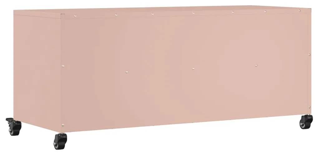 Móvel de TV 100,5x39x43,5 cm aço laminado a frio rosa