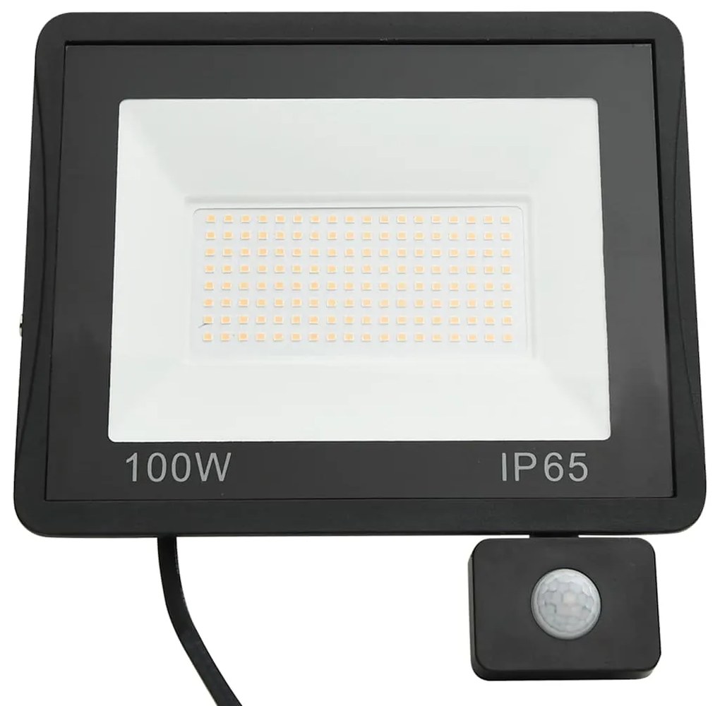 Projetor c/ iluminação LED e sensor 100 W branco quente