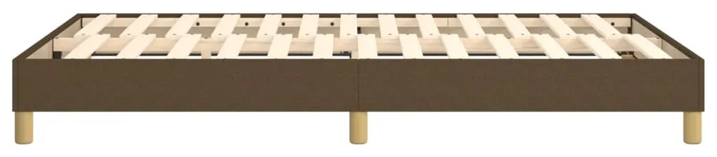 Estrutura de cama sem colchão 120x200 cm tecido castanho-escuro