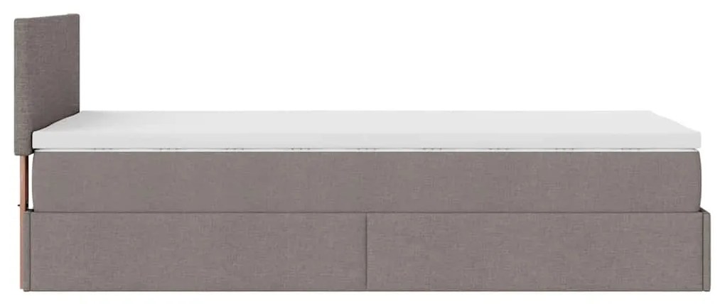 Cama otomana com colchão 100x200 cm tecido cinza