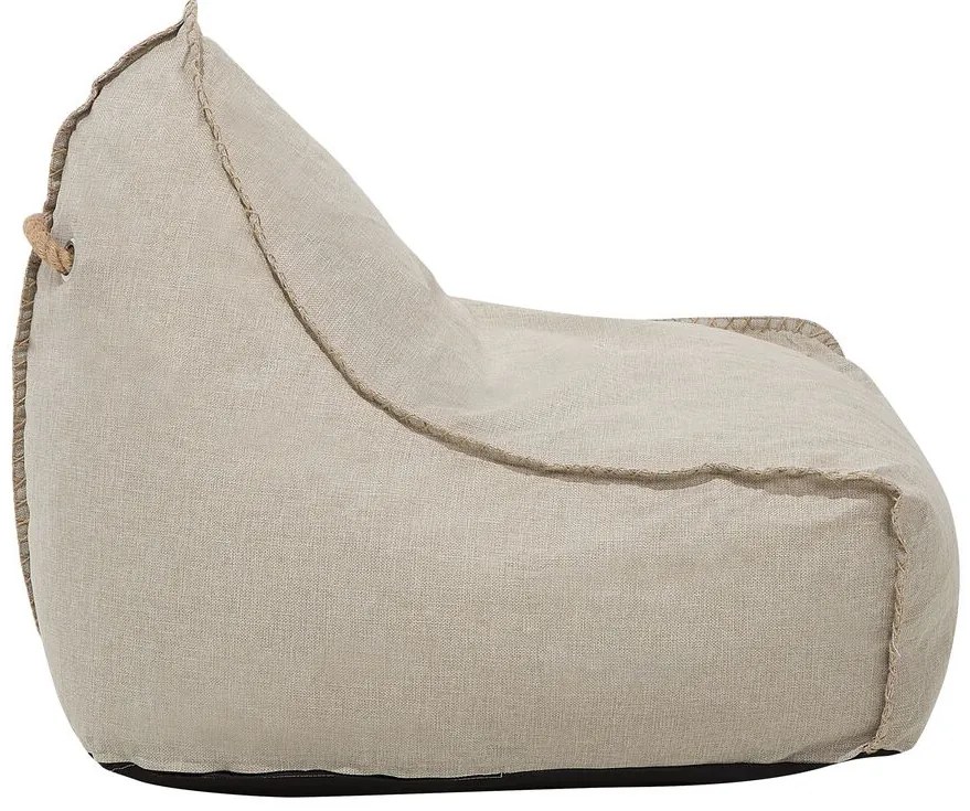 Pufe poltrona creme LINEN DROP Beliani