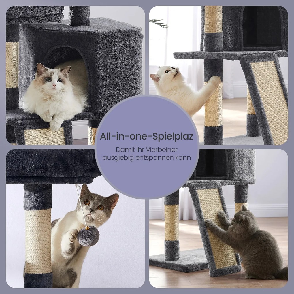 Arranhador para gatos 50 x 35 x 115 cm cinzento esfumaçado