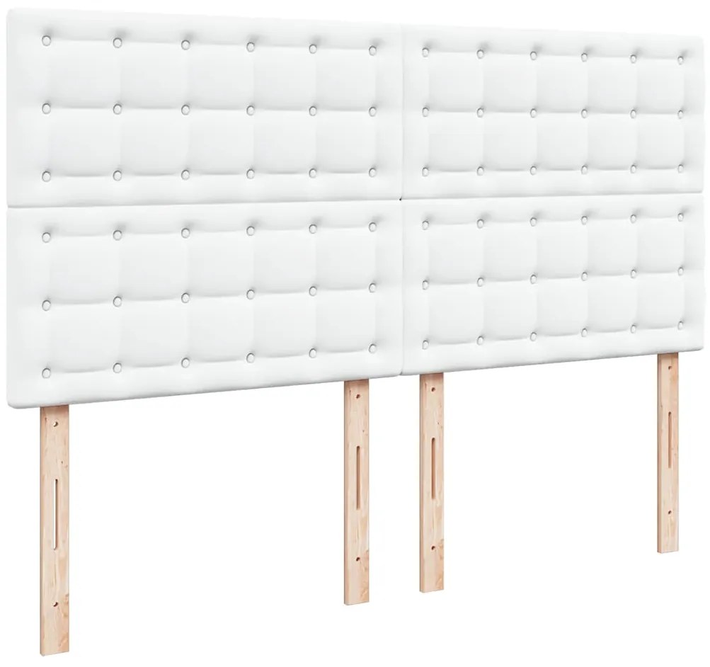 Estrutura de cama otomana com colchão branco couro falso