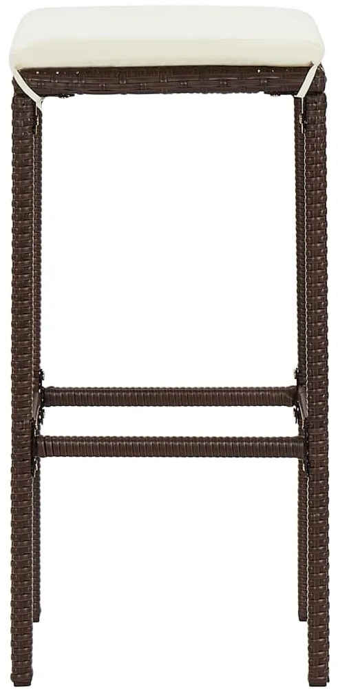7 pcs conjunto de bar p/ jardim acácia maciça/vime PE castanho
