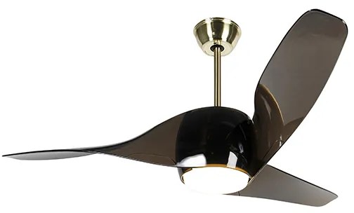 Ventilador de teto em latão com controle remoto incluindo LED - Sirocco 50 Moderno