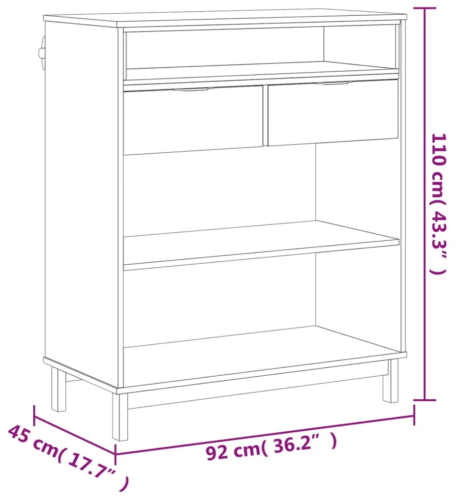 Mesa de bar FLAM 92x45x110 cm madeira de pinho maciça