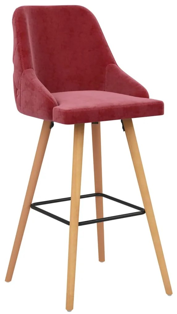 Bancos de bar 2 pcs veludo vermelho tinto