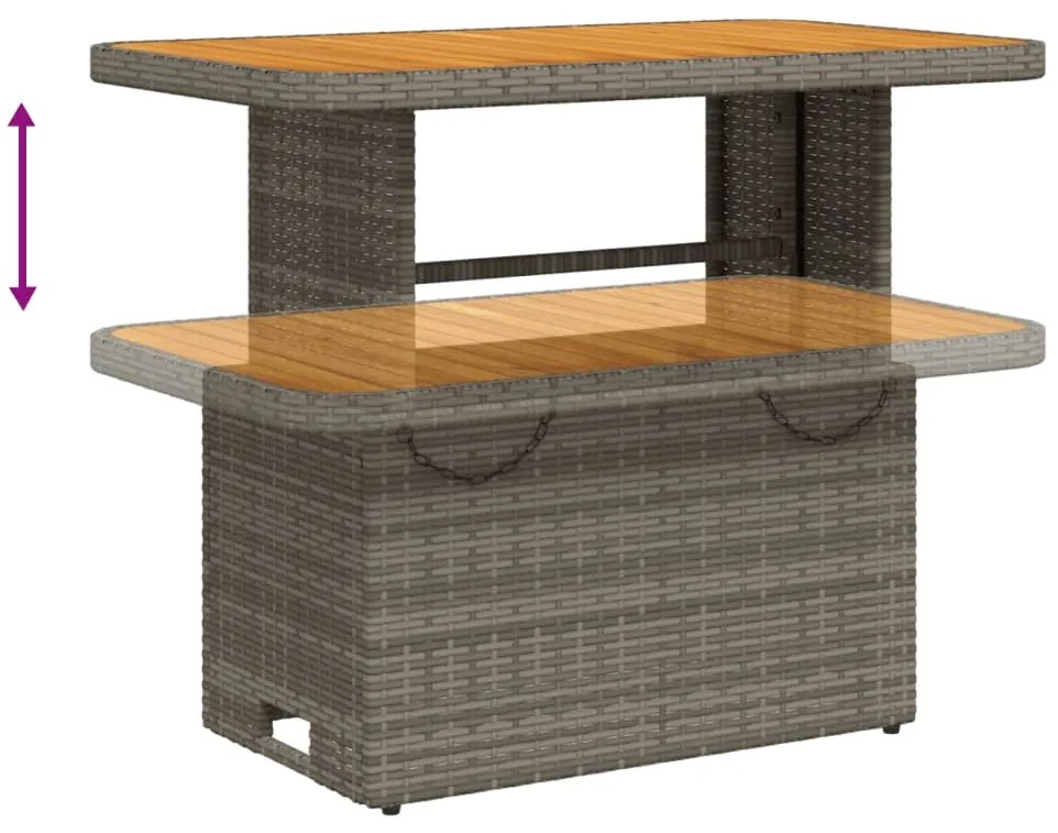 2 pcs conjunto sofás de jardim c/ almofadões vime PE cinzento