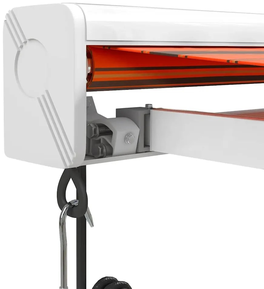 Toldo retrátil 3,5x2,5 m tecido e alumínio laranja e castanho
