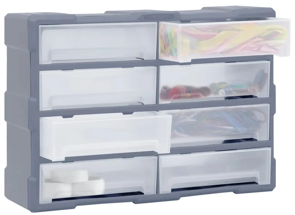 Caixa organizadora com 8 gavetas grandes 52x16x37 cm