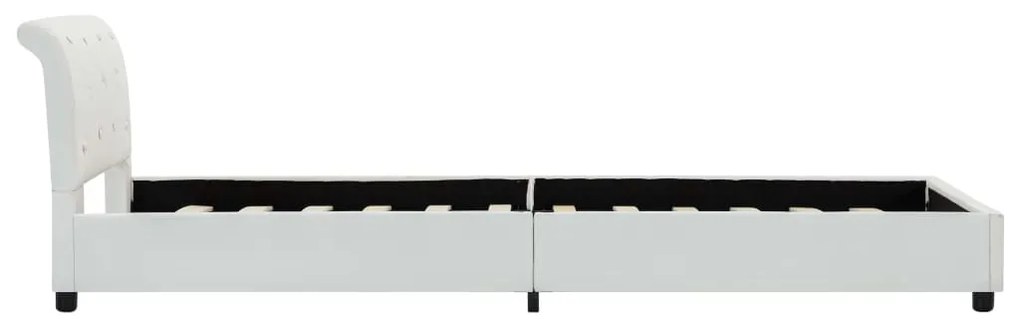 Estrutura de cama 90x200 cm couro artificial branco