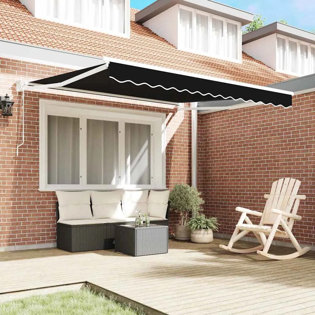 Toldo Retrátil Automático Preto 350x250 cm