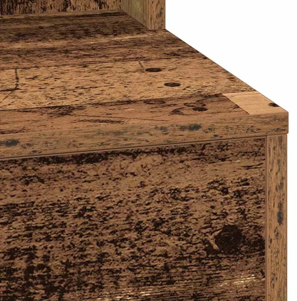 Mesa de Maquilhagem com Luzes LED - Madeira Antiga, 50x41x135 cm