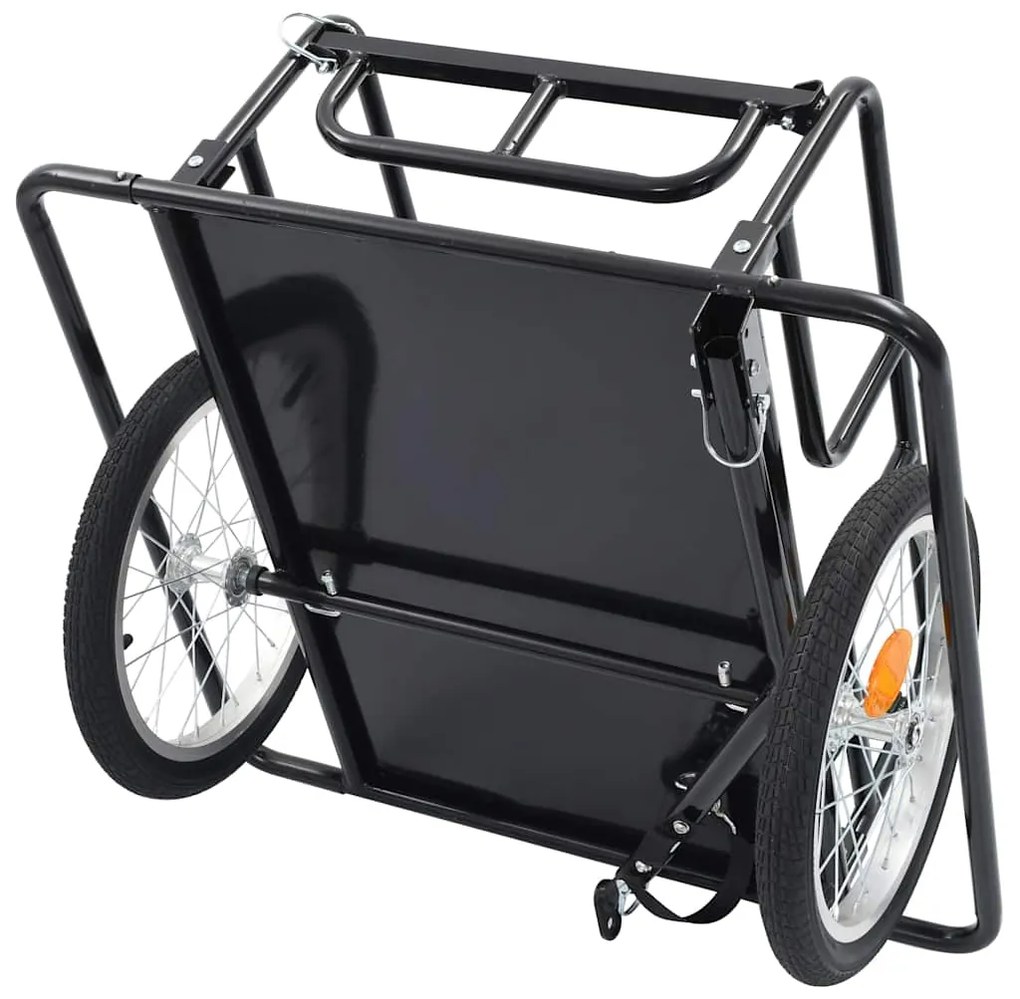 Reboque para bicicleta 130x73x48,5 cm aço preto