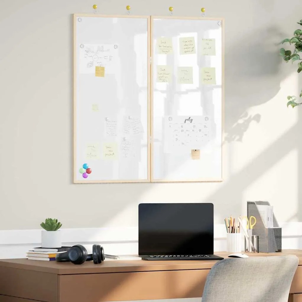 vidaXL Quadro de Avisos Manual Branco 80 x 80 x 1,4 cm