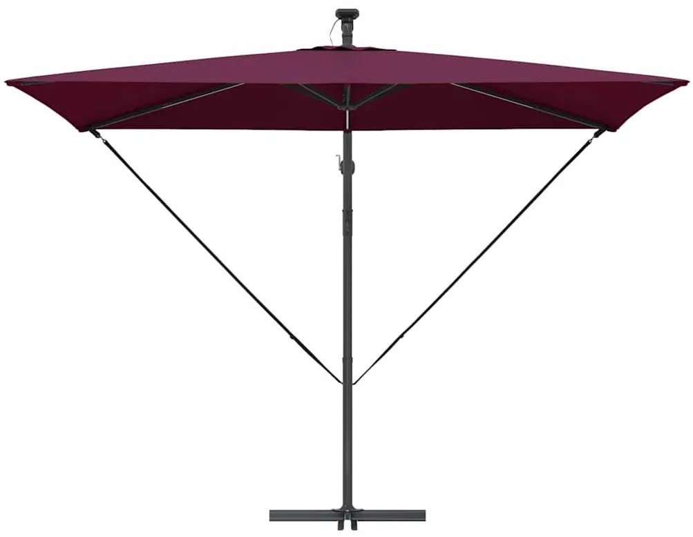 Guarda-sol de Bananeira Cantilever com bloqueio Vermelho bordô