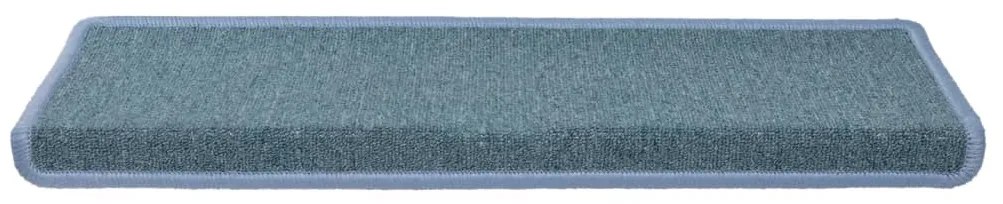 Tapete/carpete para degraus 15 pcs 65x21x4 cm azul