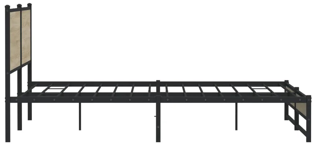 Estrutura de cama sem colchão 193x203cm metal carvalho sonoma