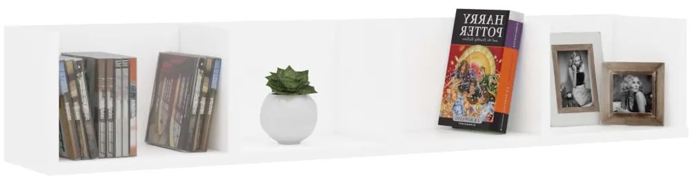 Prateleira de parede para CD 100x18x18 cm deriv. madeira branco