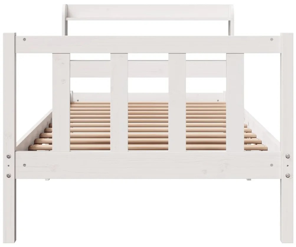 Cama sem colchão 90x200 cm madeira de pinho maciça branco