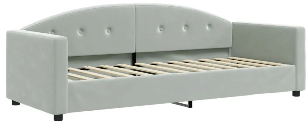 Sofá-cama c/ gavetão e gavetas 80x200 cm veludo cinzento-claro