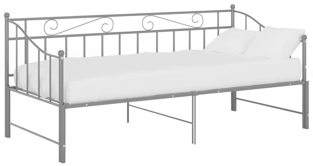 Estrutura sofá-cama de puxar 90x200 cm metal cinzento