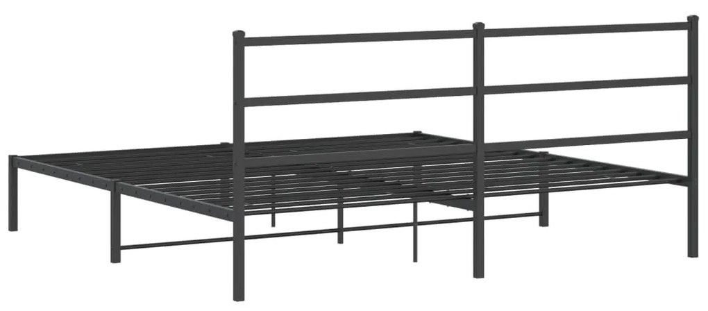 Estrutura de cama em metal com cabeceira 180x200 cm preto