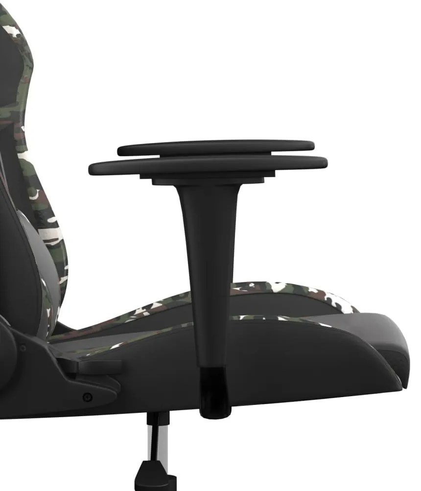 Cadeira gaming massagens couro artificial preto e camuflagem