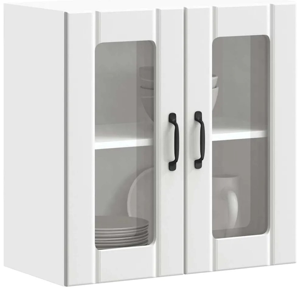 Armário de parede de cozinha porta vidro Lucca branco