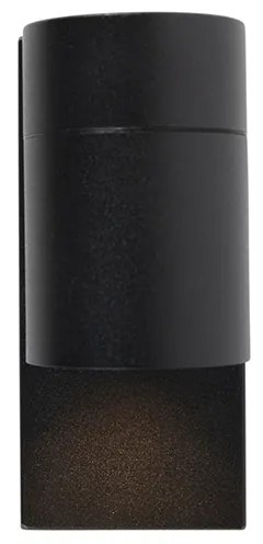 Candeeiro de parede exterior moderno preto IP44 com sensor crepuscular - Solo Moderno