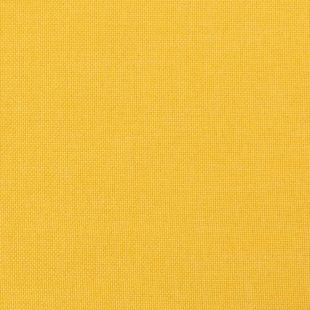 Cadeira de descanso com banco tecido amarelo mostarda