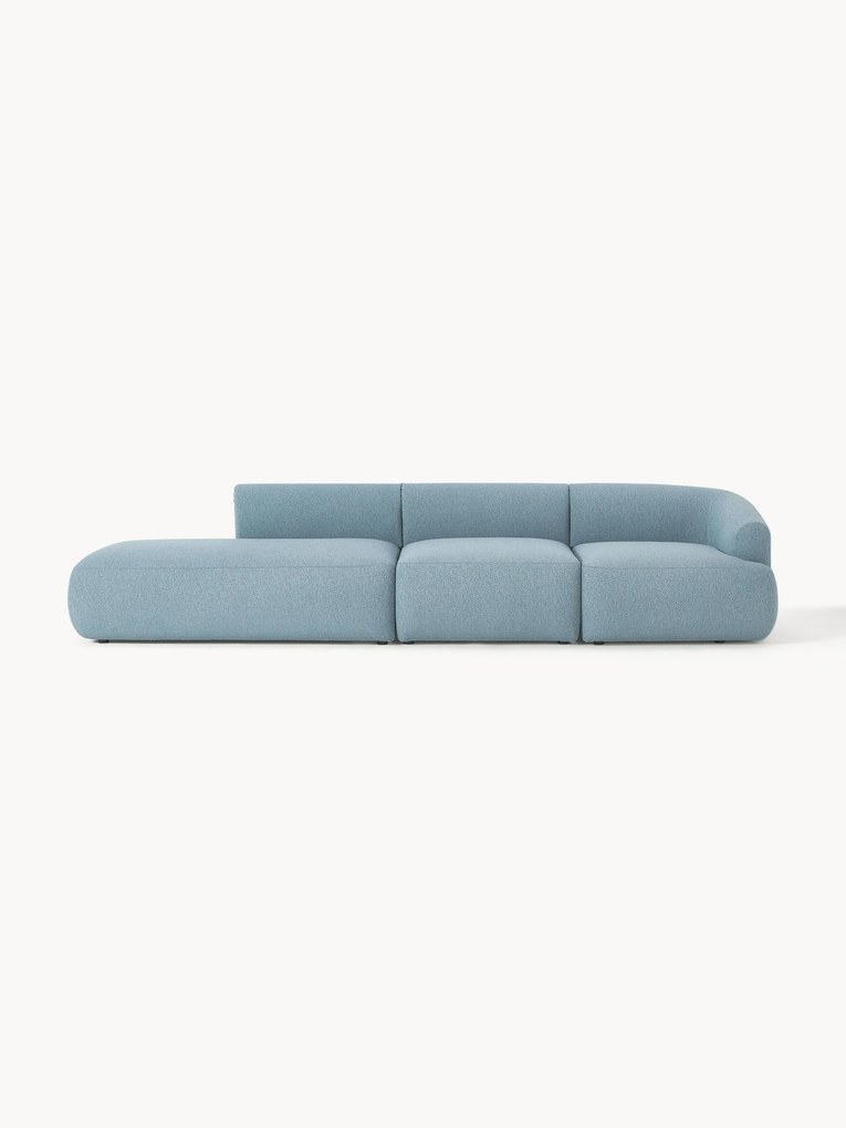 Chaise longue modular em bouclé Sofia (4 lugares)