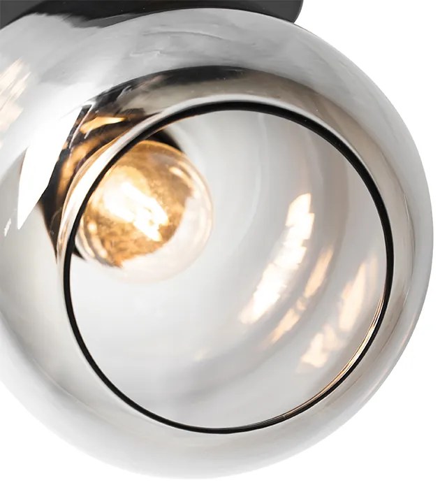 Foco de teto design preto com dourado e vidro fumê - Zuzanna