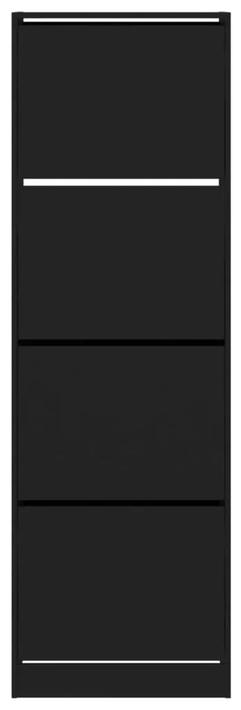 Sapateira com 4 gavetas articuladas 60x34x187,5 cm preto