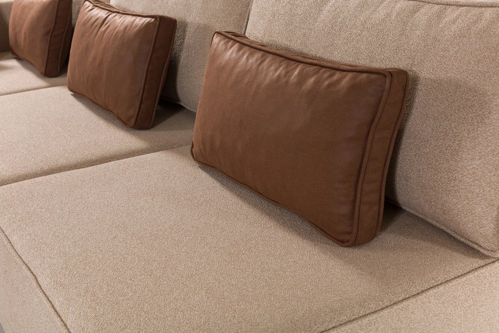 Sofá-Cama de Canto Matris – Castanho – 285x90x192 cm