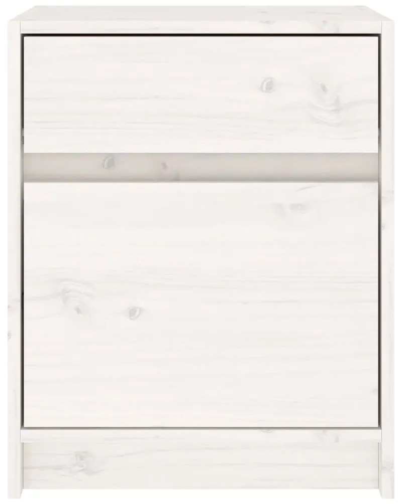 Mesa de cabeceira 40x31x50 cm madeira de pinho maciça branco